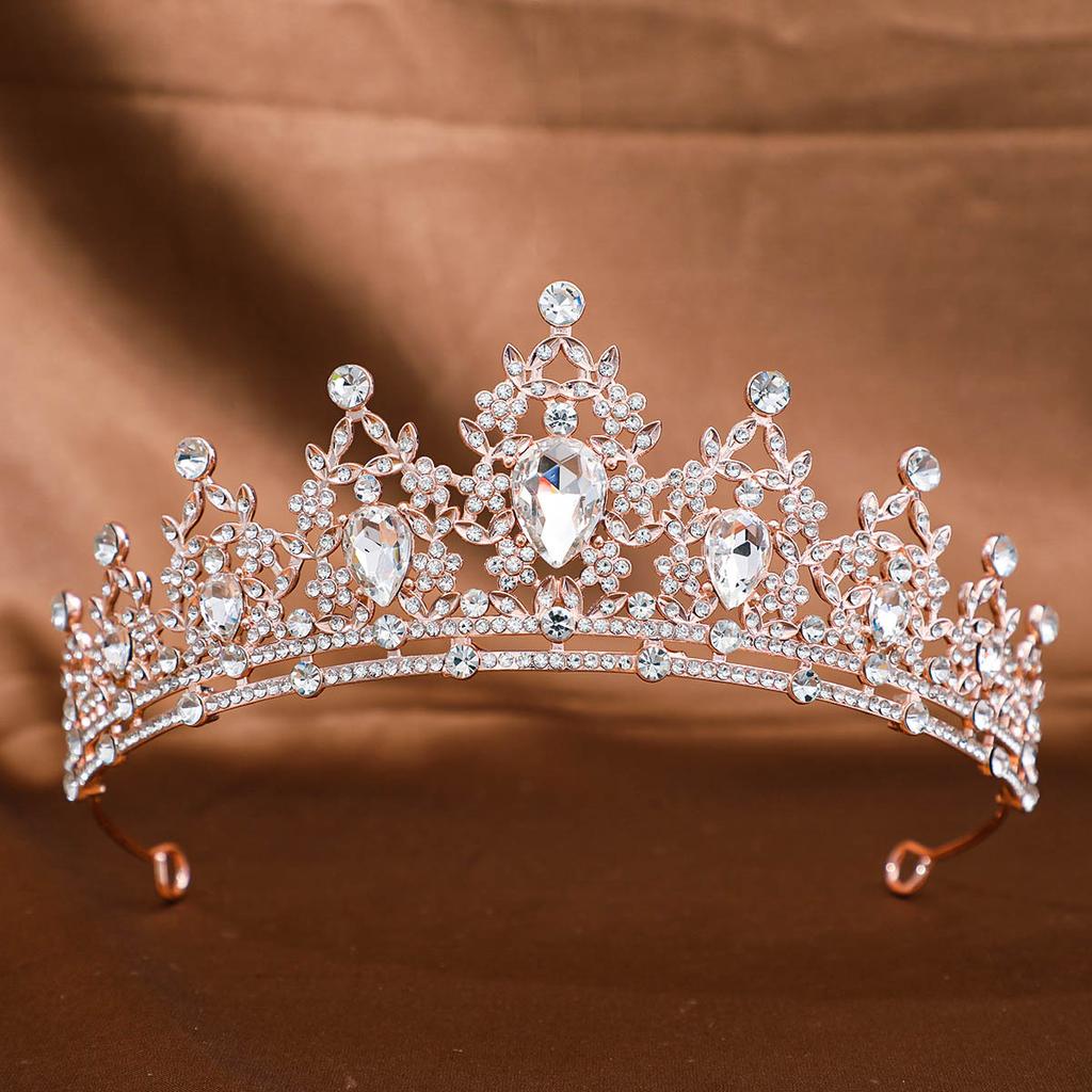 1 Stück Barockstil Kristallkrone Tiara Königinnenkrone Strasslegierung Haarband Damen Braut Hochzeit Haarschmuck