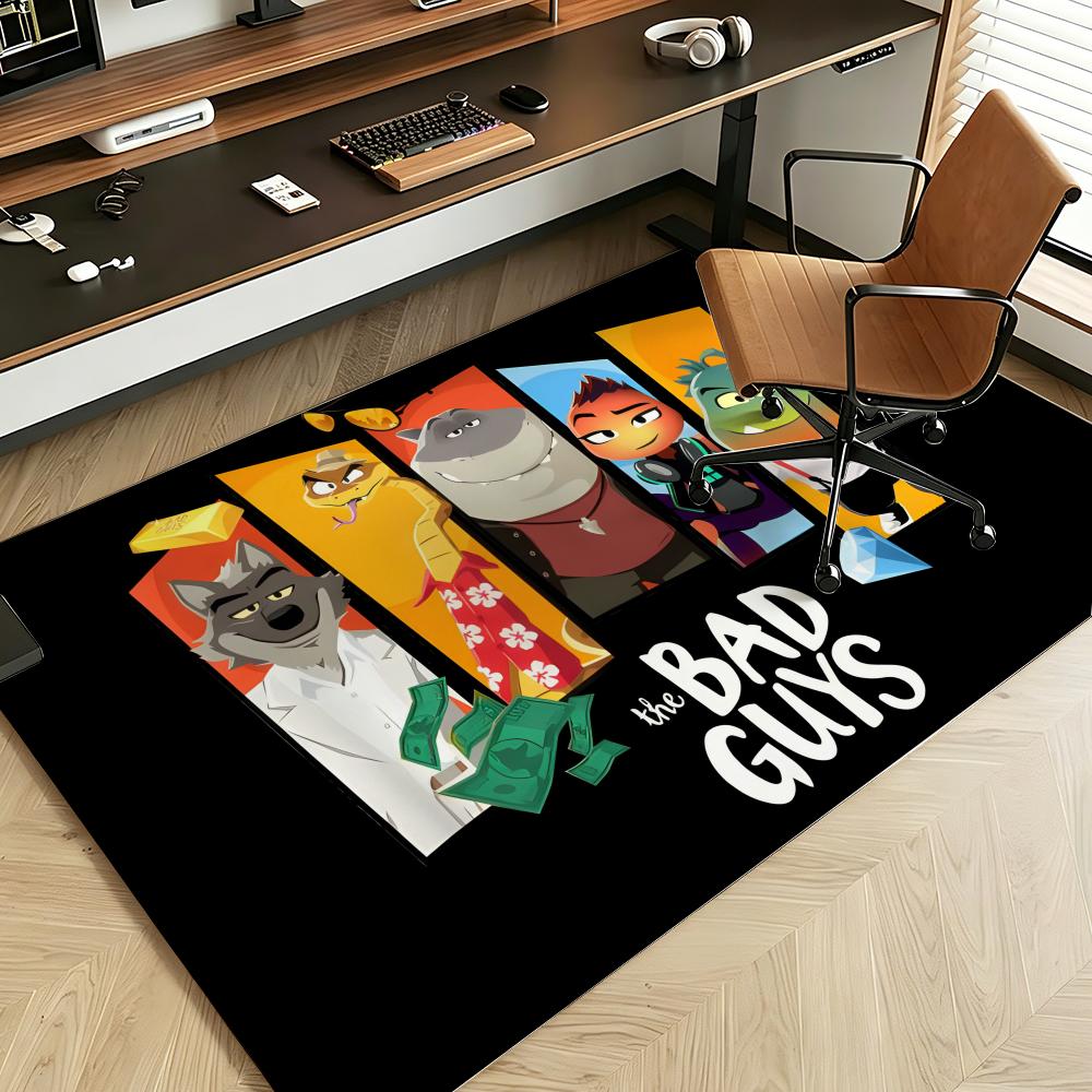 Animation T-The B-Bad G-Guys Floor Mat Soft Flannel Floor Mat Suitable for Entryways, Living Rooms, Bedrooms, and Bathrooms