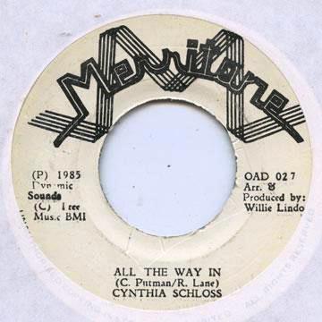 

7inch Record CYNTHIA SCHLOSS All The Way In OAD027 Merritone 1985 Jamaica Reggae Ska Dub Used