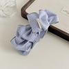 Korean Plaid Bow Banana Clip: Gentle, Non-Slip Hair Accessory for Ponytails