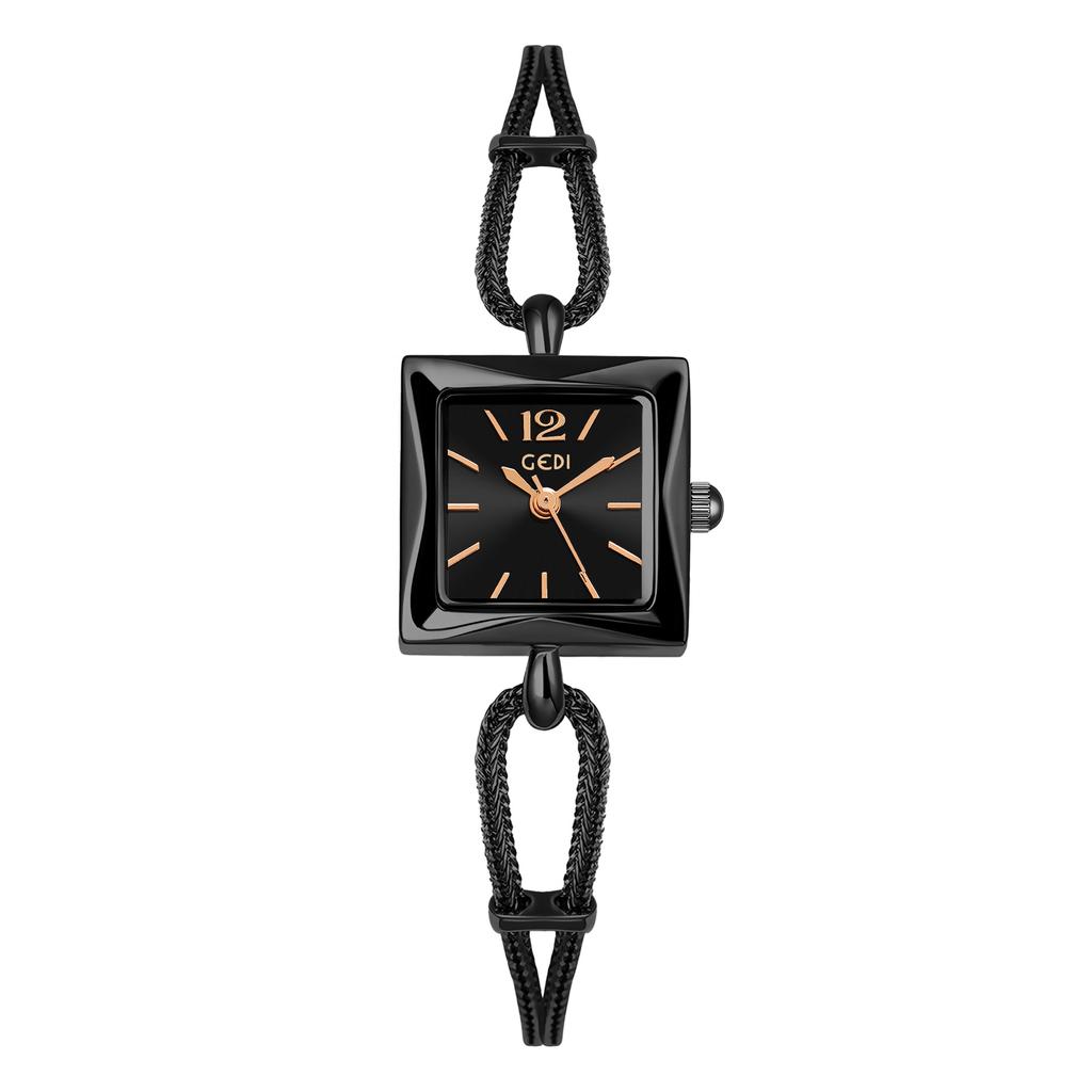 New Goldie niche women's watch simple small square plate alloy bracelet watch women's antique quartz watch