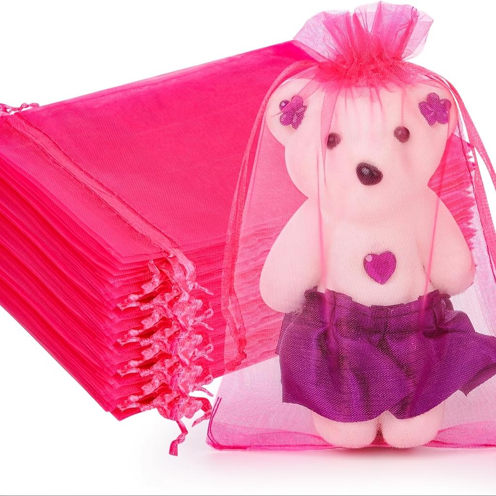 50pcs Colorful Drawstring Organza Gift Bags -for Weddings,Party Favors,Jewelry Storage & Organizing,Gift Bags, Gift Wrap Storage