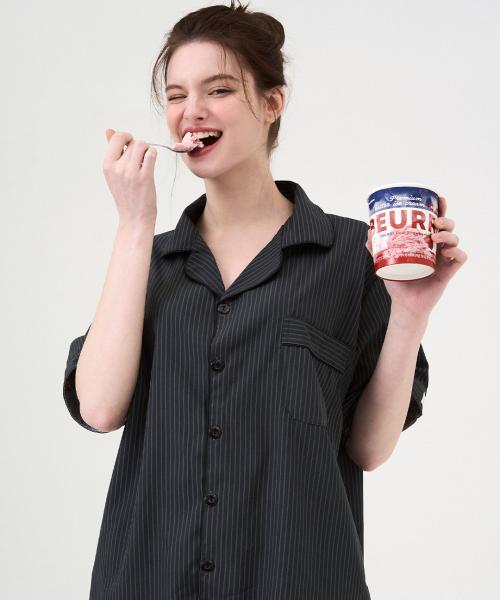 [Dossy] Silk-Fit Modern Short Sleeve Shorts Pajama Set + Waffle Room Shoes [Shipped from Korea] 100% Authentic