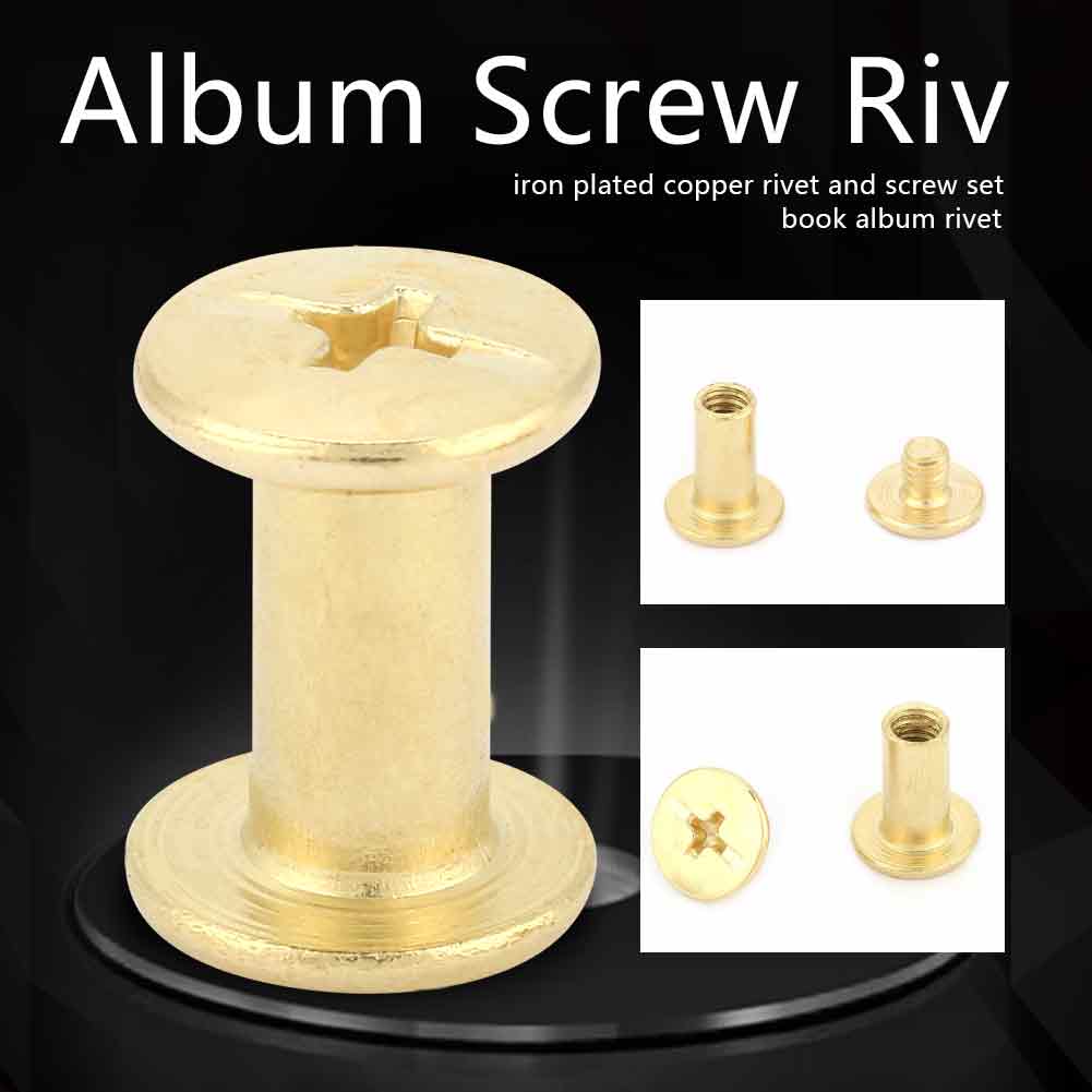 20pcs M5 Flat Head Book Album Rivets Screw Set DIY Craftmaking Rivet (M5*14)