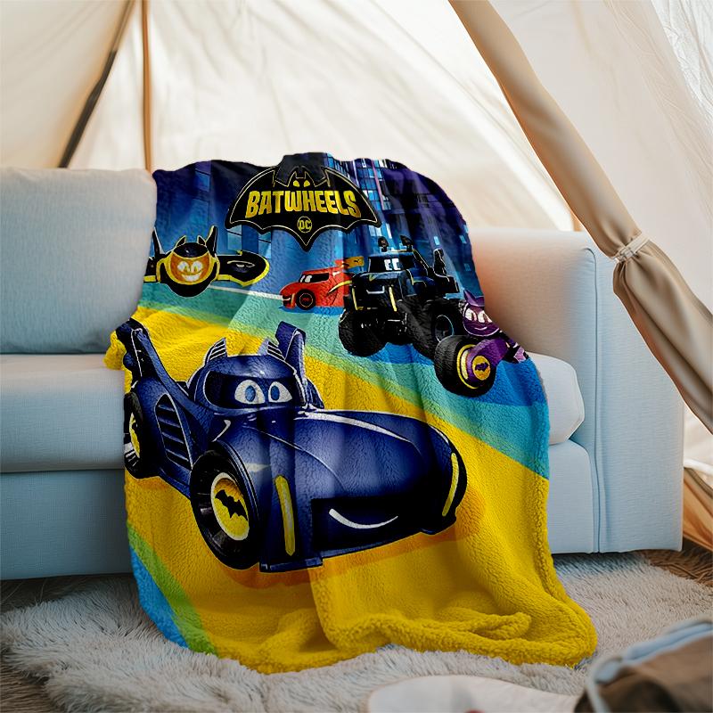 Batwheels Theme Printed Blanket Perfect For Couch Bed Travel Outdoor Use Machine Washable Cozy Durable