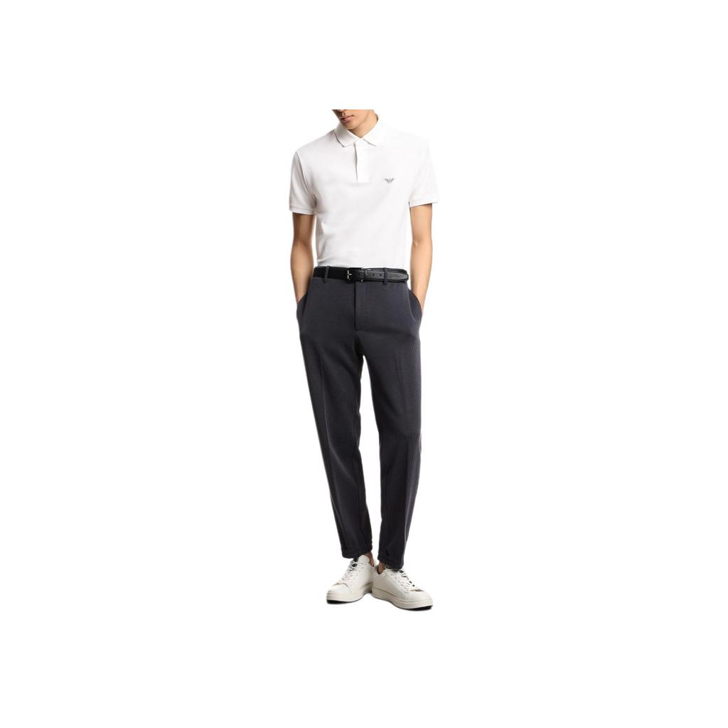 Emporio Armani Eagle Pattern Embroidered Button Pullover Side Split Short Sleeve Polo Shirt Men Polo Shirts EM005358-AF10497-U0003