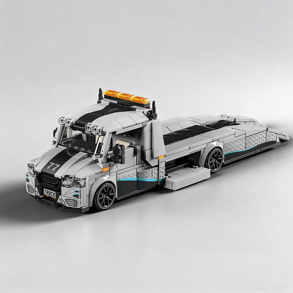 City Series 8-Grid Sprinter Trailer Assembly Model Building Blocks Rescue Vehicle  Educational Toy Car Transport Vehicle