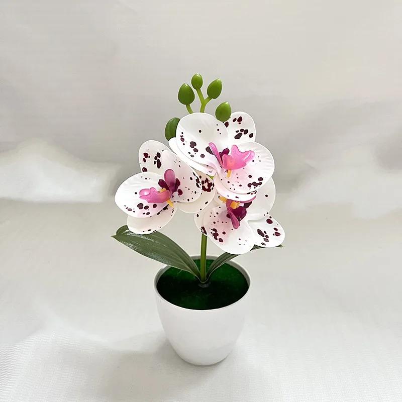 Artificial Phalaenopsis Bonsai Simulation Plants Pot Plants for Garden Table Home Bedroom Decoration Outdoor Fake Plant Ornament