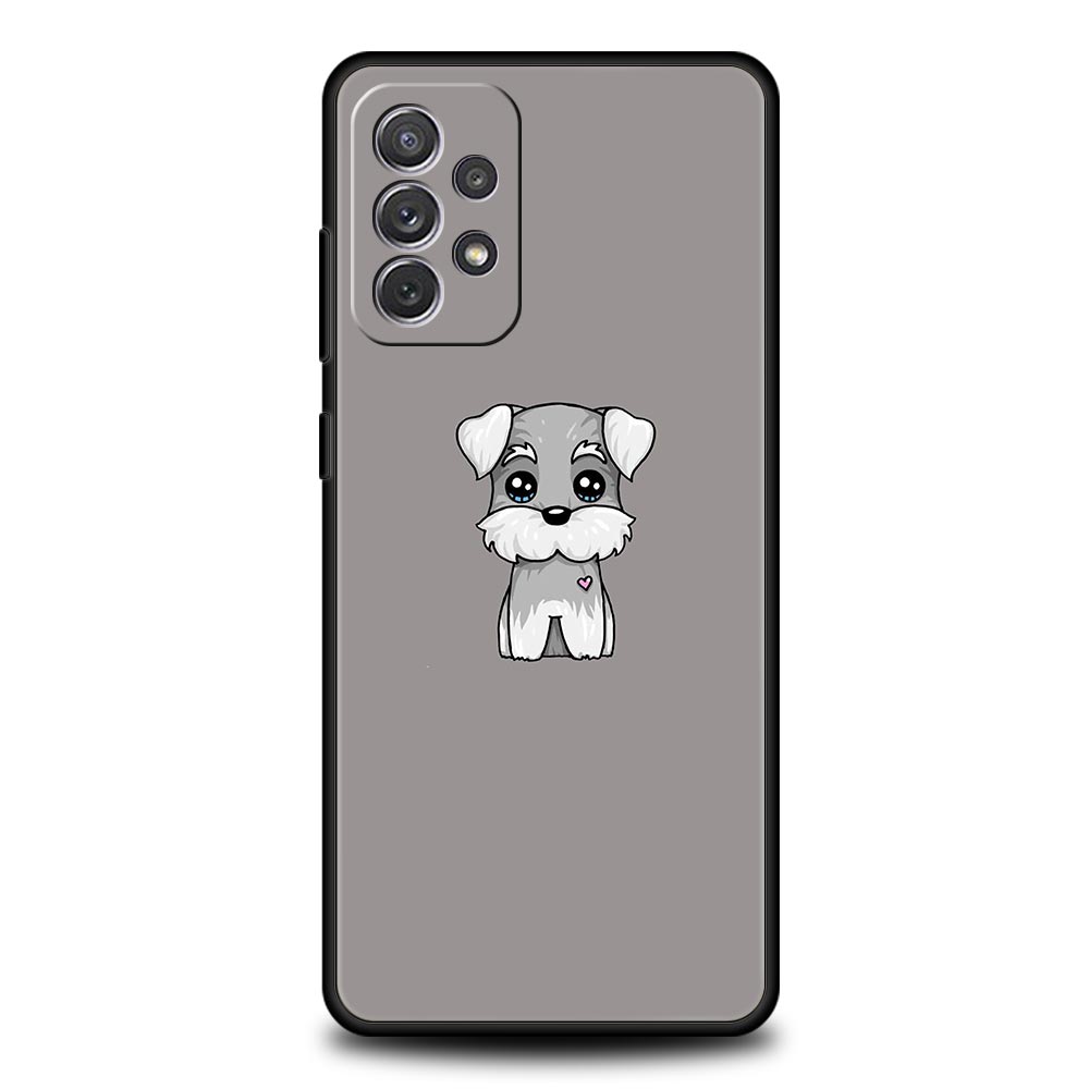 Cartoon Schnauzer Dog Phone Case for Samsung A51 A71 A21S A12 A11 A15 A25 A31 A41 A23 A33 A53 A73 A03S A05S A13 5G A35 A55 Cover