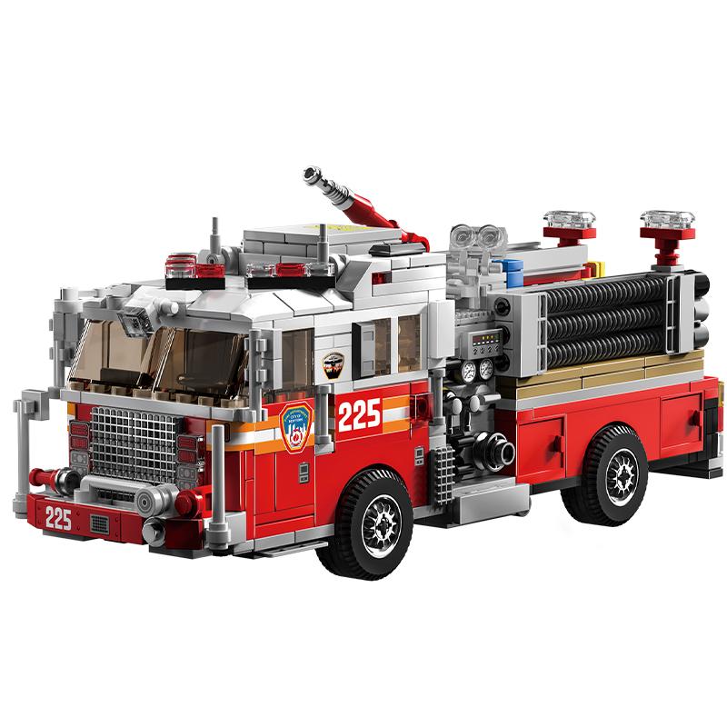 Le Yi 31070 American-style Fire Truck Building Toy City Rescue Vehicle Model Children's Gift