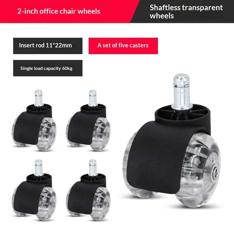 Silent Rubber Office Chair Swivel Caster Wheels 1/5Pcs Universal Easy to Replace Non-Scratch for All Floor Types