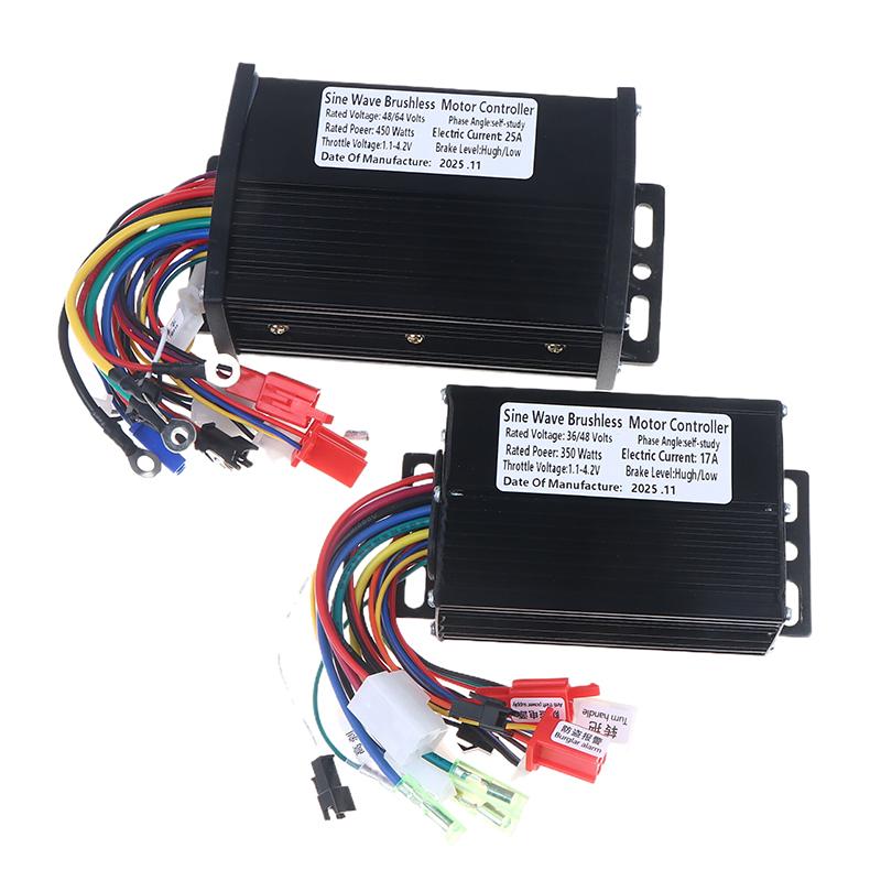 Controler motor fără perii cu undă sinusoidală 36V 48V 20A - 350W-500W Pentru bicicletă electrică, compatibil cu conectori SM