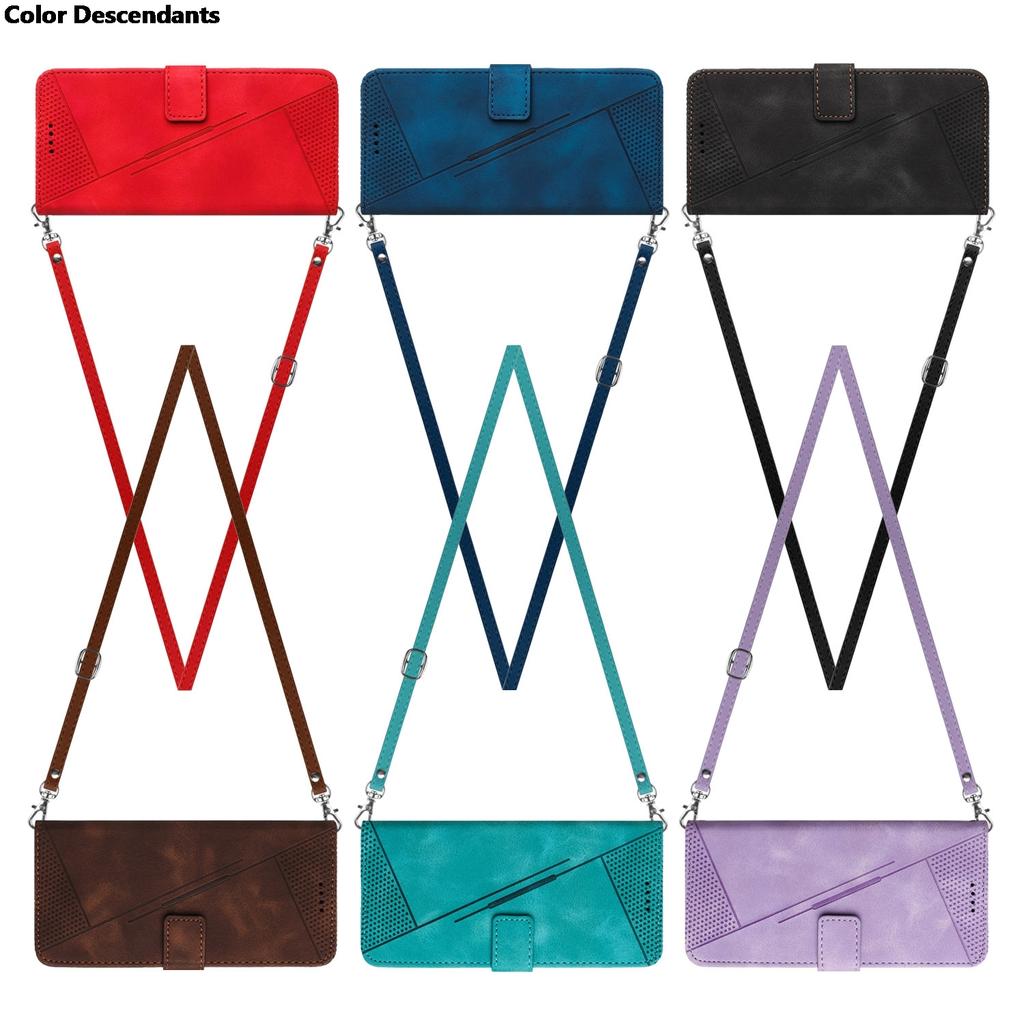 Crossbody Wallet Magnetic Flip With Card Slot Leather Case For Samsung Galaxy A5 A6 A7 A8 J4 J6 Plus 2018