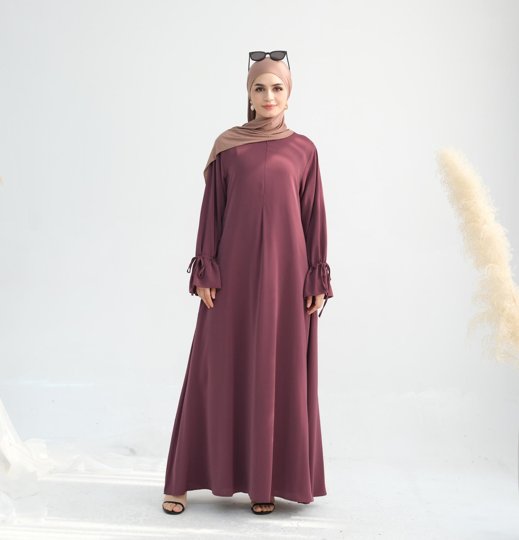 Халат Loriyya с длинным рукавом, однотонный, LR938 Large фиолетовый