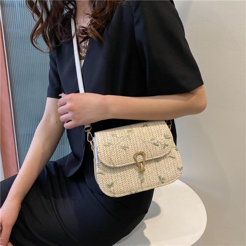 New trendy versatile and beautiful casual woven temperament saddle bag high-end single shoulder messenger bag women