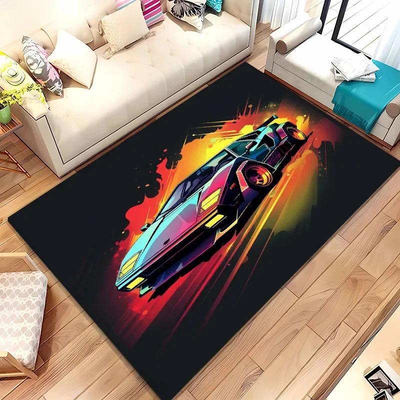 Classic Racing Car Artwork Carpet 3D HD Printed for Living Room Bedroom Mat Sofa Doormat Floor Rug Anti-slip Decor Alfombra Gift