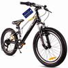 Bicicleta Infantil 20 Polegadas Menino 6 Marchas Shimano Amortecedor Verdant Juniper Preto Dourado