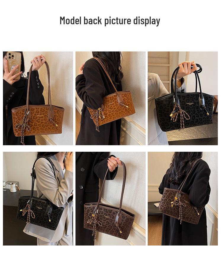 High-Value Women's Fashion Tote: Versatile Leopard Print Large-Capacity Shoulder Bag for Outdoor and Commute