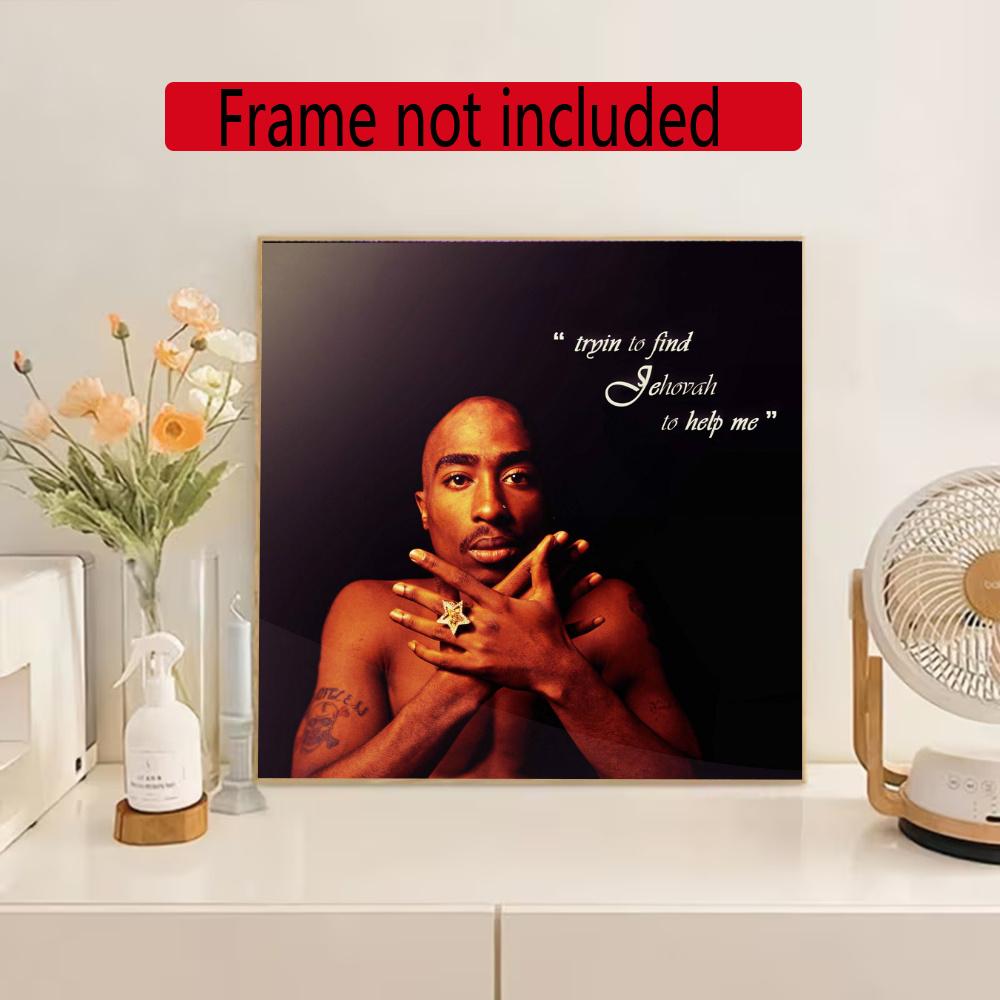 2Pac 5D Round Diamond Painting Kit Diamond Embroidery Painting Rhinestones Mosaic Frameless Handwork Decoration Arts