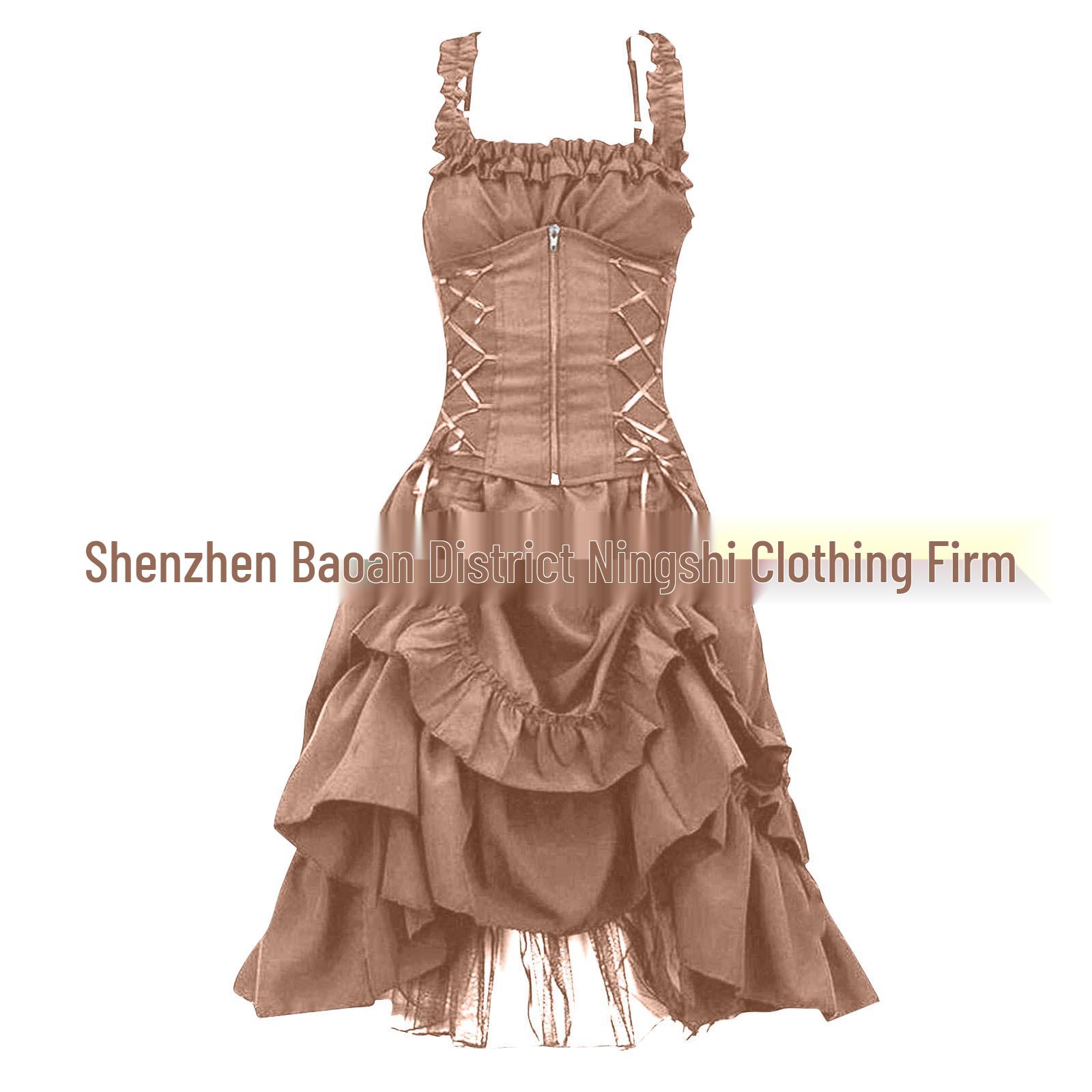 

Європейсько-американська готична лоліта бальна сукня: Тонка, нерегулярна сукня-корсет на шнурівці L