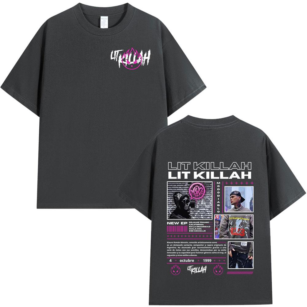 Rapper Lit Killah MAWZ Album Tshirt Tour Merch Short Sleeve Tee Shirt Unisex Women Clothing Cotton Loose Soft Tshirts Streetwear