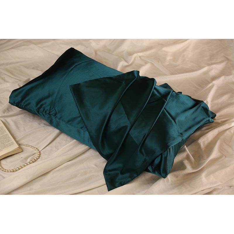 Solid Color Imitation Silk Pillowcase - Ice Silk Feel Satin Cushion Cover