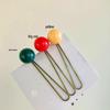 Retro Korean Sugar Bean Hairpin: Colorful Beaded Clip for Adult Bangs