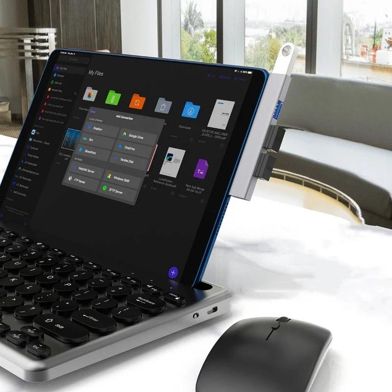 Estación de acoplamiento USB-C 4 en 1 para portátil, aleación de aluminio, disipación rápida del calor, concentrador USB-C, accesorios para portátil