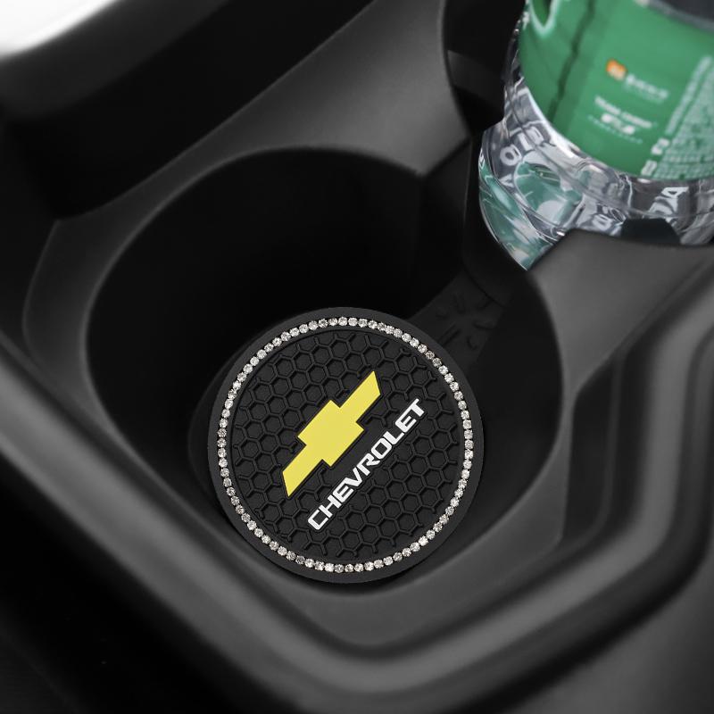 2Pcs Silicone Car Cup Mat Anti Noise Coaster Accessories For Chevrolet Spark Captiva Cruze Malibu Equinox Trax Camaro Blazer