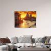 Golden Venice Landscape Tapestry, Canal Gondola Sunset European Architecture Wall Cloth, Soft Backdrop For Bedroom Home Space