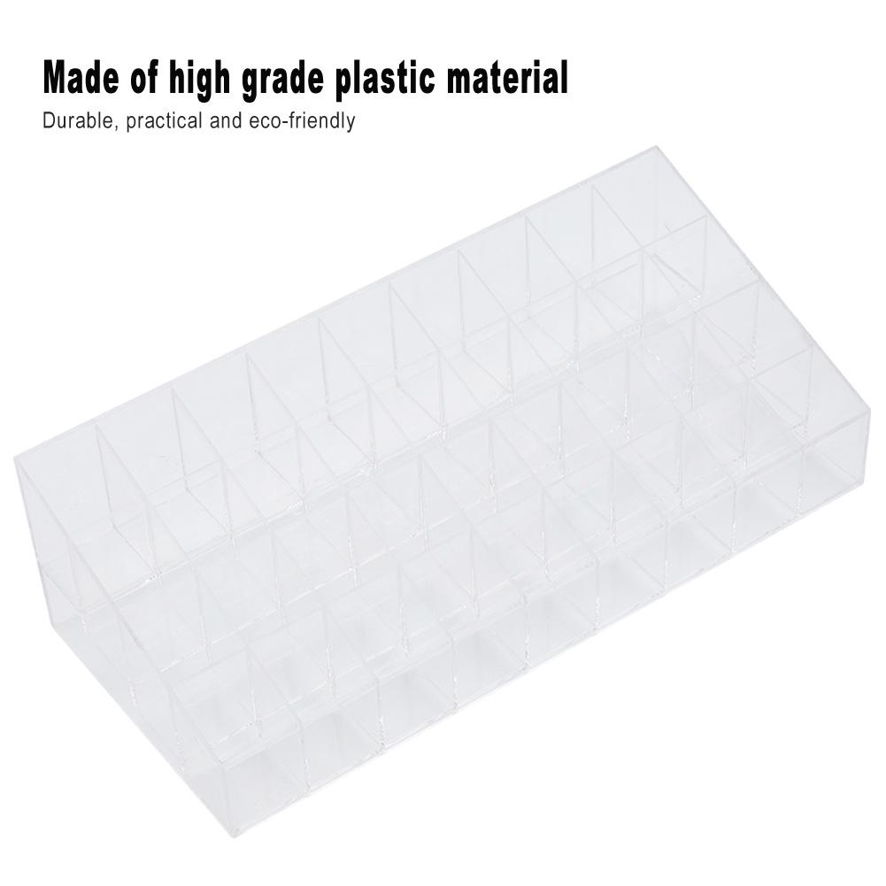 36 Grids Transparent Lipstick Display Case Storage Box Nail Brush Organizer Cosmetic Display
