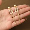 Elegant Tassel Letter Earrings: Stylish S925 Silver for Women