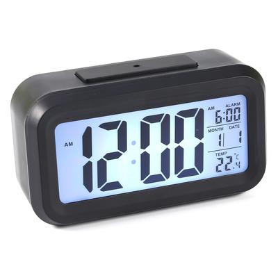 שעון שולחני דיגיטלי עם תאורת LED אחורית, נודניק, תצוגת טמפרטורה ולוח שנה, מקומי