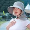 Women Sun Hat Bucket Hat with Large Shawl for Travel Hiking Shopping