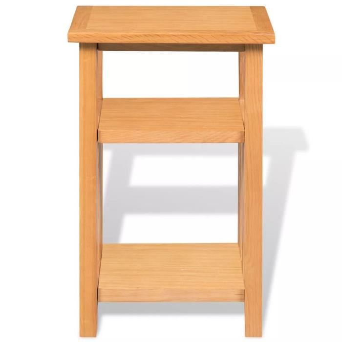 Side Table - vidaXL - Solid Oak - 27x35x55 Cm - Contemporary Design - Easy Assembly