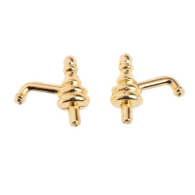 2 Stück 1:12 Puppenhaus Mini Legierung Wasserhahn Simulation Wasserhahn Modell Spielzeug