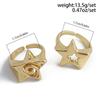 Y2K Trendy Star Couple Rings Set for Women Men Adjustable Opening Ring Punk Party Jewelry Personality Metal Accessories 2PCS
