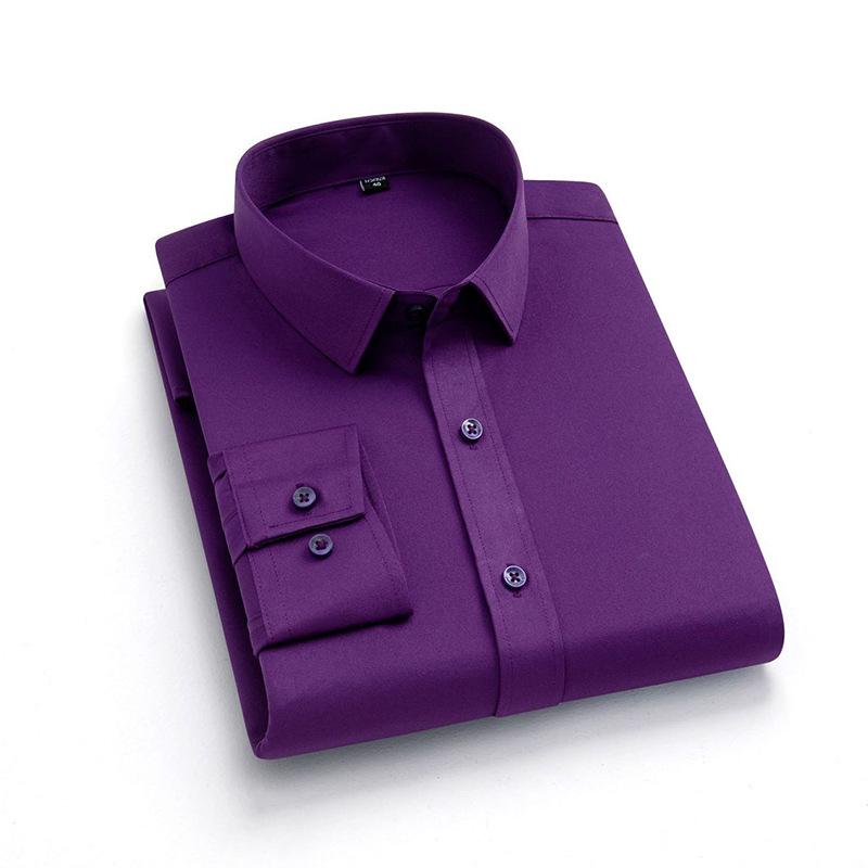 Men's Stretchy No-Iron Business Long-Sleeve Shirt