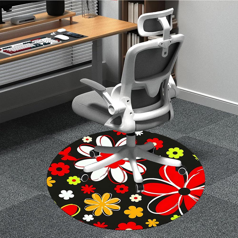 

1pc Floral Pattern Chair Carpet for Office - Durable, Ideal for Chair Mats, Stylish & Functional Decorative Rug yy260130037 80cm by 80cm