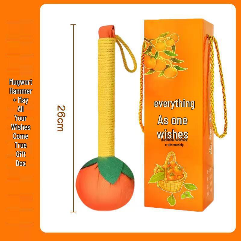 Handmade Cartoon Silk Mugwort Meridian Tapping Massage Hammer with Tassel.