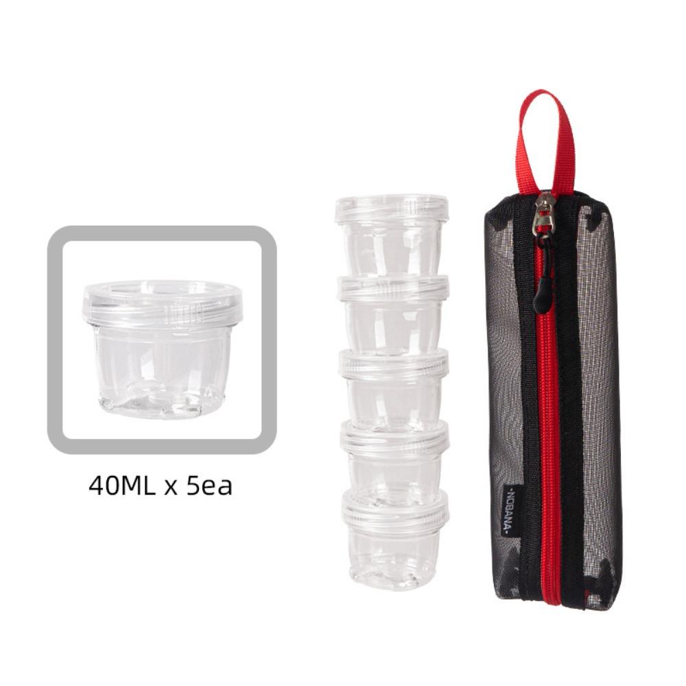 

Clear Camping Spice Set Holder Travel Spice Container Bag Condiment Container Set BBQ чёрный