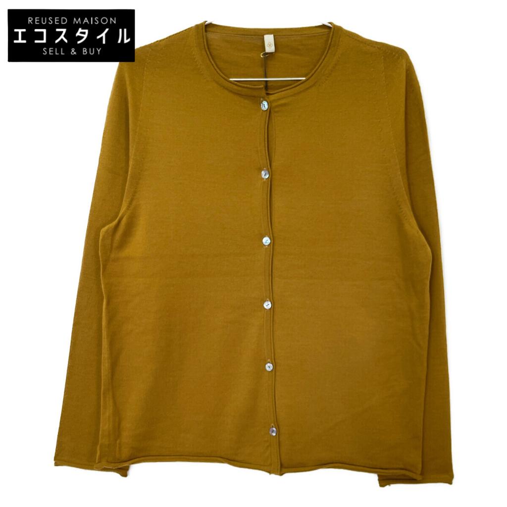 TOYOBOSHI SHURO 11IT-WC1003 Gold Brown Wool 90% Cashmere 10% Cardigan tops 3 Reddish gold brownUsed