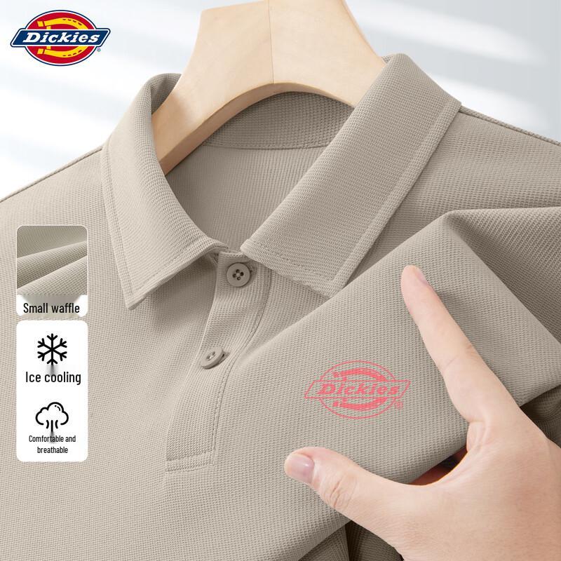 

Dickies Men s American Style Waffle Knit Short Sleeve Polo T-Shirt 2XL