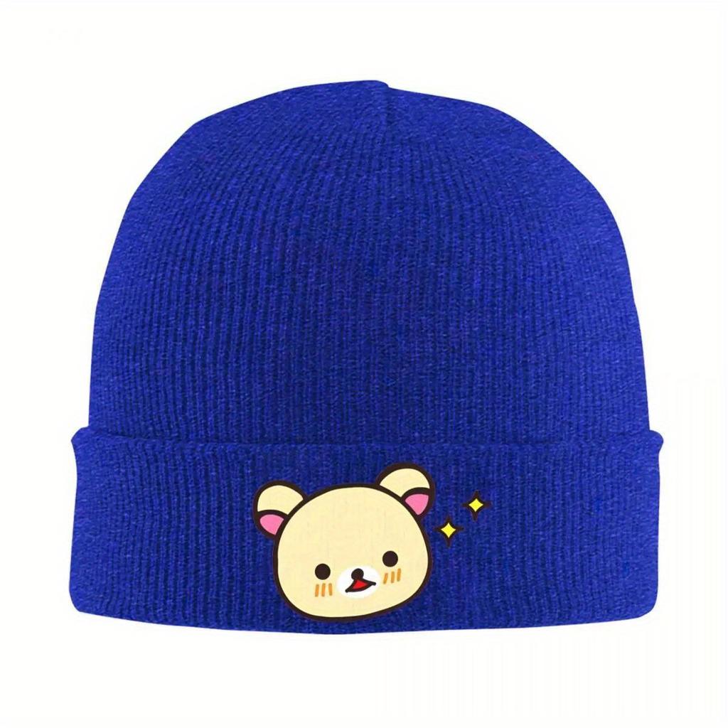Rilakkuma Kawaii Bears Cute Animals Knitted Hat Beanie Autumn Winter Hat Warm Fashion Cute Aesthetic Caps for Men Women