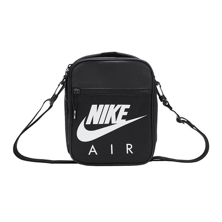 Nike 3Brand Series Logo Large Capacity Zipper Closure Solid Color Polyester Shoulder Bag Crossbody Bag Unisex bags Black NY2033035GS-001 Pure Black