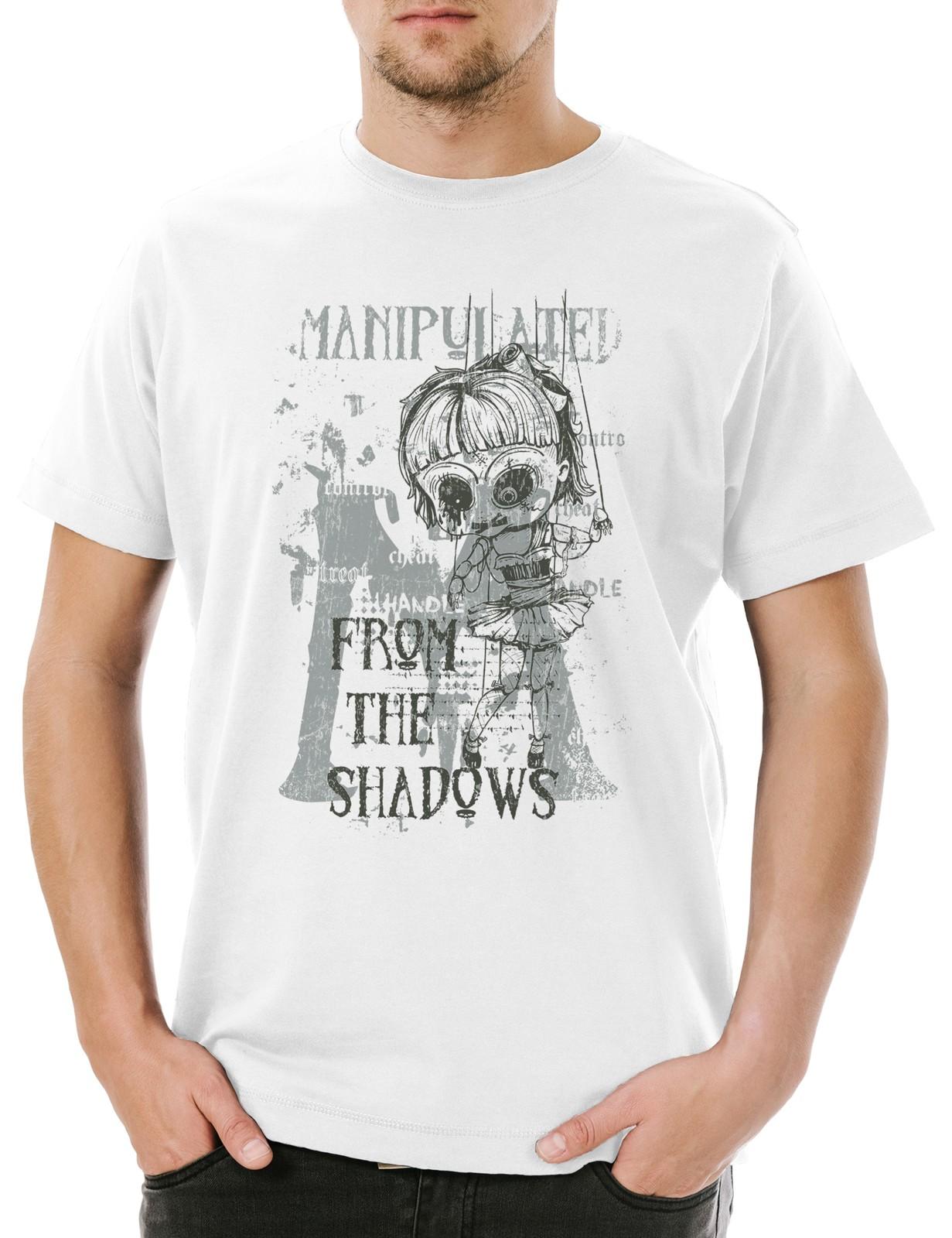 

Manipulated Shadows Mens T-Shirt Mens Womens Tees Top Doll Puppet Puppeteer Puppet Player S