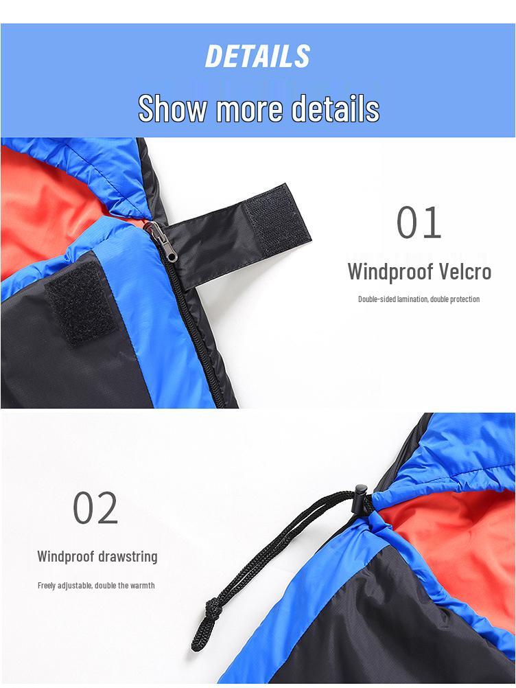 Rechargeable USB Heated Down Sleeping Bag - Cotton Warmth for Hiking & Camping