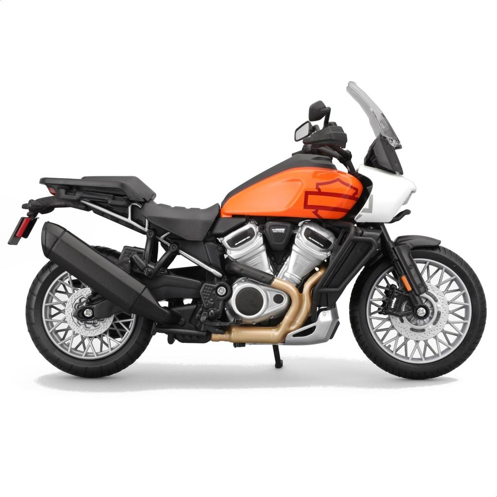 Maisto 1/12 Scale Harley-Davidson 2021 Pan America 1250 Orange/White / Diecast Model Car, Motorcycle, Fully Assembled, 32338
