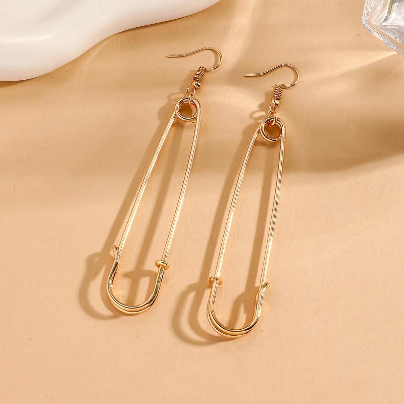 Paperclip Earrings for Women Safety Pin Stud Cartilage Earrings Unique Edgy Trendy Jewelry