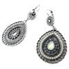 Les Trésors De Lily [P3558] - Boucles créateur 'Sissi' blanc gris argenté